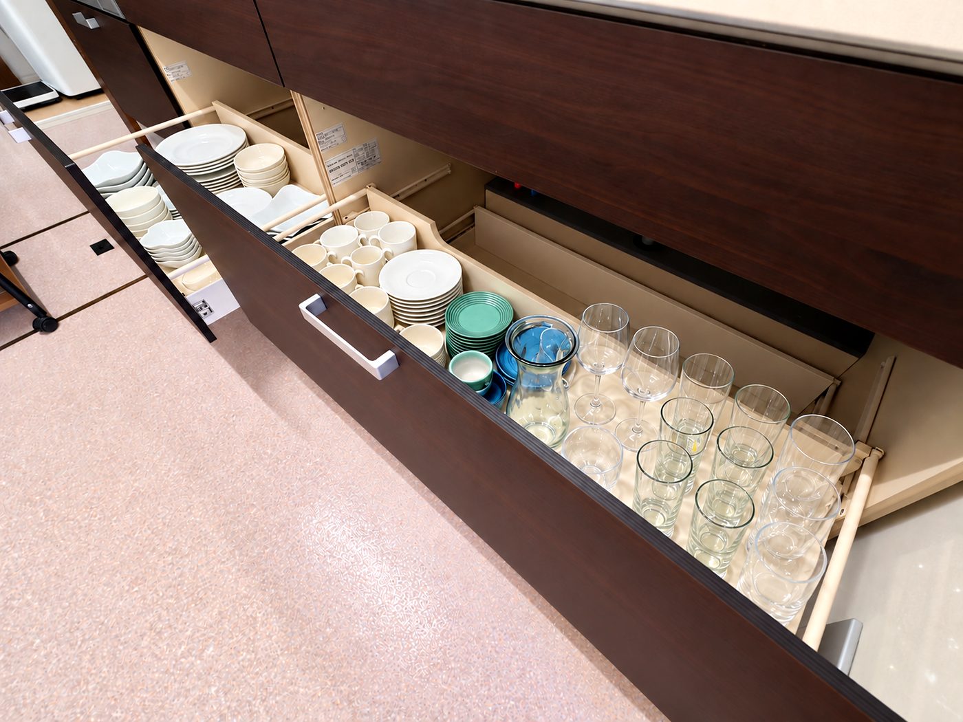Drawer of glasses