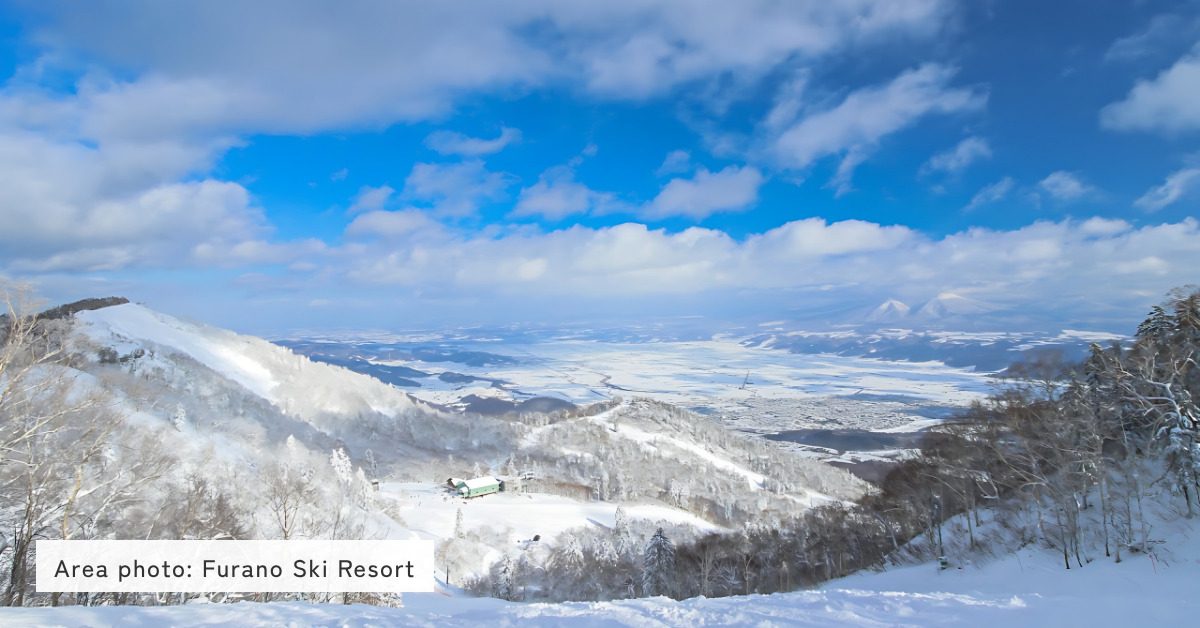 Snowy slopes of Furano Ski Resort overlooking the valley (area photo)